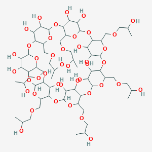 molecular formula (C6H9O5)7(C3H7O) B140806 2-Hydroxypropyl-β-cyclodextrin CAS No. 128446-35-5