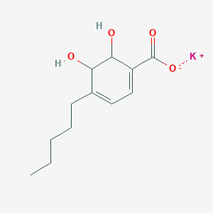 molecular formula C12H17KO4 B14080646 Potassium (5S,6R)-5,6-dihydroxy-4-pentylcyclohexa-1,3-dienecarboxylate 