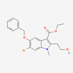 molecular formula C21H22BrNO4 B1408144 ethyl 5-(benzyloxy)-6-bromo-2-(2-hydroxyethyl)-1-methyl-1H-indole-3-carboxylate CAS No. 1704066-50-1