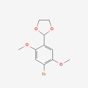 molecular formula C11H13BrO4 B14081458 2-(4-Bromo-2,5-dimethoxyphenyl)-1,3-dioxolane 