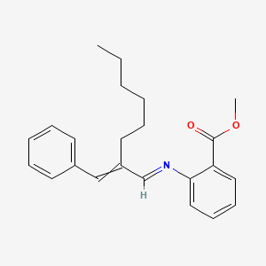 molecular formula C23H27NO2 B14081544 Benzoic acid, 2-((2-(phenylmethylene)octylidene)amino)-, methyl ester CAS No. 67924-13-4