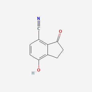 molecular formula C10H7NO2 B14081725 7-hydroxy-3-oxo-2,3-dihydro-1H-indene-4-carbonitrile 