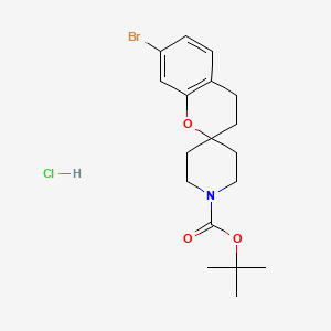 molecular formula C18H25BrClNO3 B1408201 tert-Butyl 7-bromo-3,4-dihydro-1'H-spiro[chromene-2,4'-piperidine]-1'-carboxylate hydrochloride CAS No. 1986846-23-4