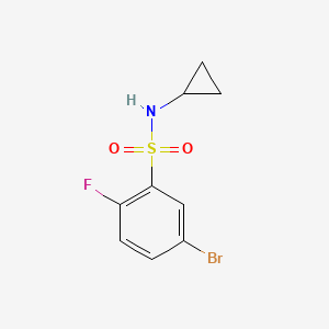 molecular formula C9H9BrFNO2S B1408223 5-bromo-N-cyclopropyl-2-fluorobenzenesulfonamide CAS No. 1704121-60-7