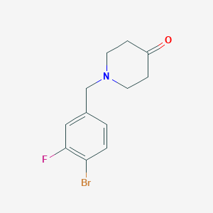molecular formula C12H13BrFNO B1408232 1-(4-Bromo-3-fluorobenzyl)piperidin-4-one CAS No. 1704121-87-8