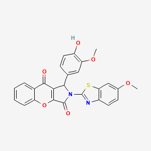 molecular formula C26H18N2O6S B14082348 1-(4-Hydroxy-3-methoxyphenyl)-2-(6-methoxy-1,3-benzothiazol-2-yl)-1,2-dihydrochromeno[2,3-c]pyrrole-3,9-dione 