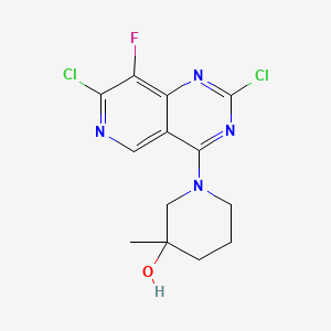 molecular formula C13H13Cl2FN4O B14082672 1-(2,7-Dichloro-8-fluoropyrido[4,3-d]pyrimidin-4-yl)-3-methyl-3-piperidinol 