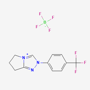 molecular formula C12H11BF7N3 B14082716 2-(4-(Trifluoromethyl)phenyl)-6,7-dihydro-5H-pyrrolo[2,1-c][1,2,4]triazol-2-ium tetrafluoroborate 