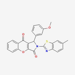 molecular formula C26H18N2O4S B14082729 1-(3-Methoxyphenyl)-2-(6-methyl-1,3-benzothiazol-2-yl)-1,2-dihydrochromeno[2,3-c]pyrrole-3,9-dione 