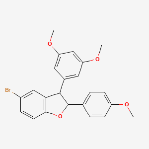 molecular formula C23H21BrO4 B14082820 Cis-(2S,3R)-5-bromo-3-(3,5-dimethoxyphenyl)-2-(4-methoxyphenyl)-2,3-dihydro-1-benzofuran 
