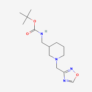 molecular formula C14H24N4O3 B1408293 tert-butyl N-{[1-(1,2,4-oxadiazol-3-ylmethyl)piperidin-3-yl]methyl}carbamate CAS No. 1803560-79-3