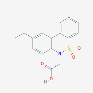 molecular formula C17H17NO4S B1408304 (9-Isopropyl-5,5-dioxido-6H-dibenzo[c,e][1,2]thiazin-6-yl)acetic acid CAS No. 1858242-04-2