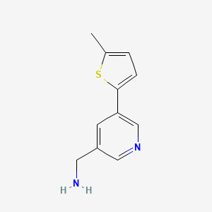 molecular formula C11H12N2S B1408324 1-[5-(5-Methylthiophen-2-yl)pyridin-3-yl]methanamine CAS No. 1597869-42-5