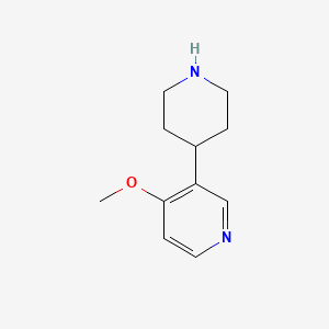 molecular formula C11H16N2O B1408332 4-Methoxy-3-(piperidin-4-yl)pyridine CAS No. 1260756-14-6