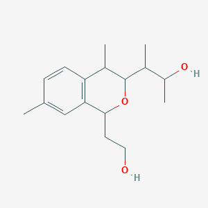 molecular formula C17H26O3 B14083326 3-[1-(2-hydroxyethyl)-4,7-dimethyl-3,4-dihydro-1H-isochromen-3-yl]butan-2-ol 