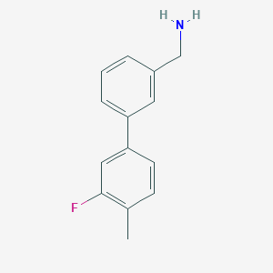 molecular formula C14H14FN B1408334 [3-(3-Fluoro-4-methylphenyl)phenyl]methanamine CAS No. 1550534-13-8