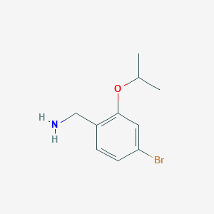 molecular formula C10H14BrNO B1408335 [4-Bromo-2-(propan-2-yloxy)phenyl]methanamine CAS No. 1099668-73-1