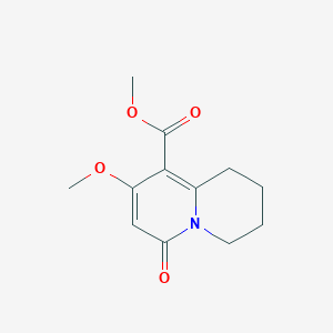 molecular formula C12H15NO4 B1408341 methyl 8-methoxy-6-oxo-1,3,4,6-tetrahydro-2H-quinolizine-9-carboxylate CAS No. 1638612-50-6