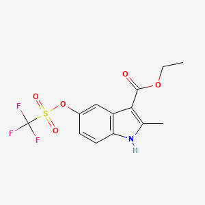 Ethyl 2-methyl-5-(((trifluoromethyl)-sulfonyl)-oxy)-1H-indole-3-carboxylate