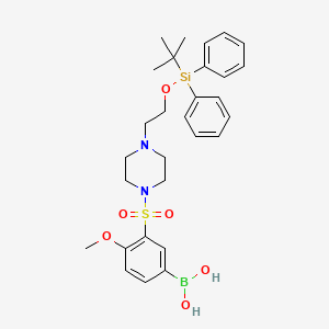 (3-((4-(2-((Tert-butyldiphenylsilyl)oxy)ethyl)piperazin-1-yl)sulfonyl)-4-methoxyphenyl)boronic acid