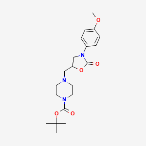 Tert-butyl 4-{[3-(4-methoxyphenyl)-2-oxo-1,3-oxazolidin-5-yl]methyl}piperazine-1-carboxylate
