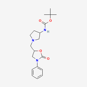 tert-butyl N-{1-[(2-oxo-3-phenyl-1,3-oxazolidin-5-yl)methyl]pyrrolidin-3-yl}carbamate
