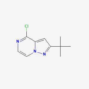 molecular formula C10H12ClN3 B1408372 2-(Tert-butyl)-4-chloropyrazolo[1,5-a]pyrazine CAS No. 1379314-67-6