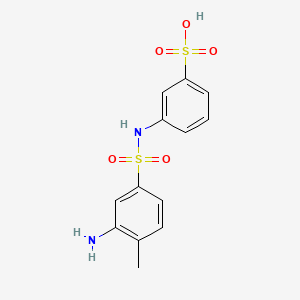 molecular formula C13H14N2O5S2 B14083767 Benzenesulfonic acid, 3-[[(3-amino-4-methylphenyl)sulfonyl]amino]- CAS No. 100551-08-4