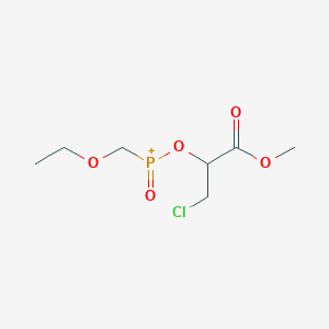 molecular formula C7H13ClO5P+ B14083776 Propanoic acid, 3-chloro-2-[(ethoxymethylphosphinyl)oxy]-, methyl ester CAS No. 102711-11-5