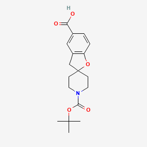 molecular formula C18H23NO5 B1408378 1'-[(tert-butoxy)carbonyl]-3H-spiro[1-benzofuran-2,4'-piperidine]-5-carboxylic acid CAS No. 1708126-13-9