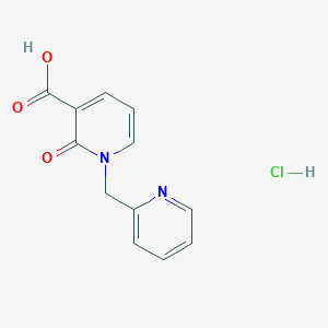 molecular formula C12H11ClN2O3 B1408380 2-Oxo-1-(pyridin-2-ylmethyl)-1,2-dihydropyridine-3-carboxylic acid hydrochloride CAS No. 1820684-33-0