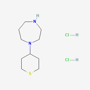 molecular formula C10H22Cl2N2S B1408381 1-(tetrahydro-2H-thiopyran-4-yl)-1,4-diazepane dihydrochloride CAS No. 2098093-19-5
