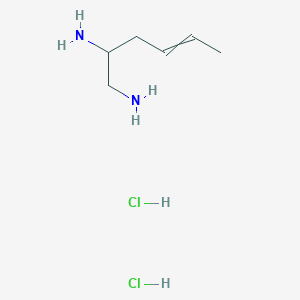 molecular formula C6H16Cl2N2 B14083820 Hex-4-ene-1,2-diamine;dihydrochloride 