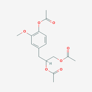 molecular formula C16H20O7 B14083882 3-(4-Acetoxy-3-methoxyphenyl)propane-1,2-diyl diacetate 