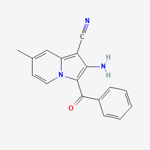 molecular formula C17H13N3O B14083888 2-Amino-3-benzoyl-7-methylindolizine-1-carbonitrile 