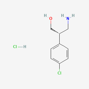 molecular formula C9H13Cl2NO B1408391 (S)-3-Amino-2-(4-chloro-phenyl)-propan-1-ol, hydrochloride CAS No. 1442114-72-8