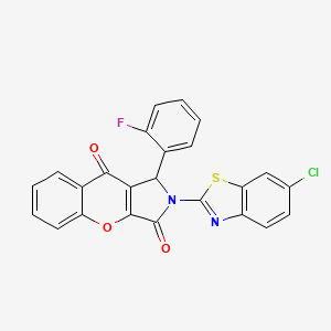 molecular formula C24H12ClFN2O3S B14083916 2-(6-Chloro-1,3-benzothiazol-2-yl)-1-(2-fluorophenyl)-1,2-dihydrochromeno[2,3-c]pyrrole-3,9-dione 