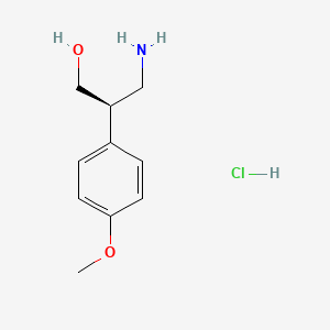 molecular formula C10H16ClNO2 B1408392 (R)-3-Amino-2-(4-methoxy-phenyl)-propan-1-ol, hydrochloride CAS No. 1442114-44-4