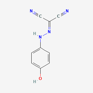 molecular formula C9H6N4O B14083950 Propanedinitrile, [(4-hydroxyphenyl)hydrazono]- CAS No. 55966-85-3