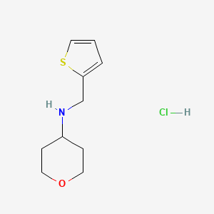 molecular formula C10H16ClNOS B1408398 N-(thiophen-2-ylmethyl)tetrahydro-2H-pyran-4-amine hydrochloride CAS No. 1158763-34-8