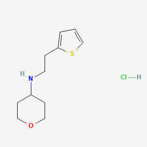 molecular formula C11H18ClNOS B1408399 N-(2-(thiophen-2-yl)ethyl)tetrahydro-2H-pyran-4-amine hydrochloride CAS No. 1949815-96-6