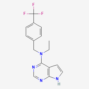 molecular formula C16H15F3N4 B14083998 N-ethyl-N-{[4-(trifluoromethyl)phenyl]methyl}-7H-pyrrolo[2,3-d]pyrimidin-4-amine 