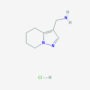 molecular formula C8H14ClN3 B1408400 (4,5,6,7-Tetrahydropyrazolo[1,5-a]pyridin-3-yl)methanamine hydrochloride CAS No. 1949816-60-7