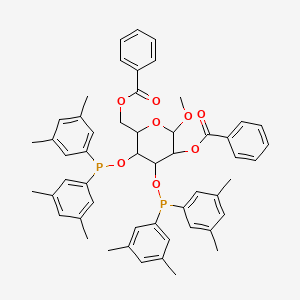molecular formula C53H56O8P2 B14084088 Methyl-alpha-d-glucopyranoside-2,6-dibenzoate-3,4-di(bis(3,5-dimethylphenyl)phosphinite) 
