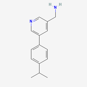 molecular formula C15H18N2 B1408409 {5-[4-(Propan-2-yl)phenyl]pyridin-3-yl}methanamine CAS No. 1776210-87-7