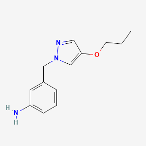 molecular formula C13H17N3O B1408411 3-(4-Propoxypyrazol-1-ylmethyl)-phenylamine CAS No. 1989489-20-4