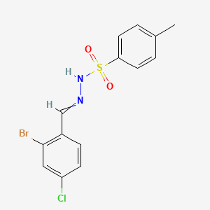 molecular formula C14H12BrClN2O2S B14084136 N-[(2-bromo-4-chlorophenyl)methylideneamino]-4-methylbenzenesulfonamide 