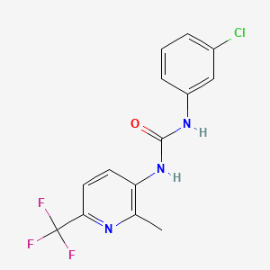 molecular formula C14H11ClF3N3O B1408415 N-(3-Chlorophenyl)-N'-[2-methyl-6-(trifluoromethyl)pyridin-3-yl]urea CAS No. 1858256-58-2