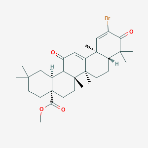 molecular formula C31H43BrO4 B14084160 Methyl (4aS,6aR,6bS,8aR,12aR,14bS)-11-bromo-2,2,6a,6b,9,9,12a-heptamethyl-10,14-dioxo-1,3,4,5,6,6a,6b,7,8,8a,9,10,12a,14,14a,14b-hexadecahydropicene-4a(2H)-carboxylate 