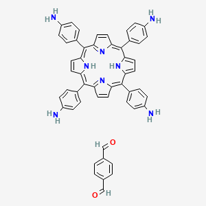 molecular formula C52H40N8O2 B14084169 Terephthalaldehyde;4-[10,15,20-tris(4-aminophenyl)-21,23-dihydroporphyrin-5-yl]aniline 